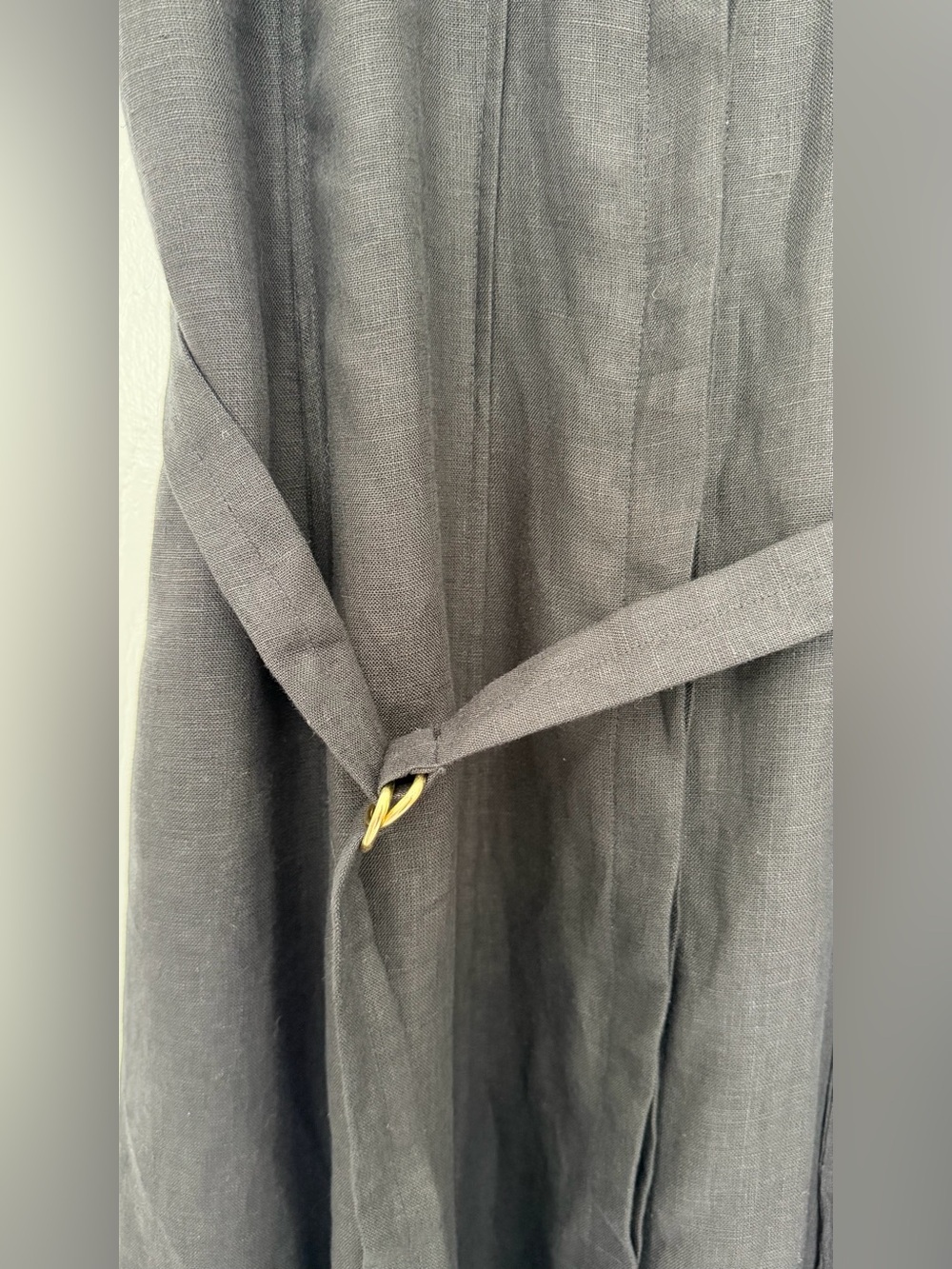 J.Crew Seamed Linen Dress With Removable Belt Black Size L NWT - Picture 7 of 12